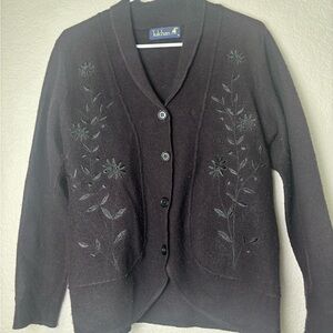 Black Embroidered Women's Sweater
